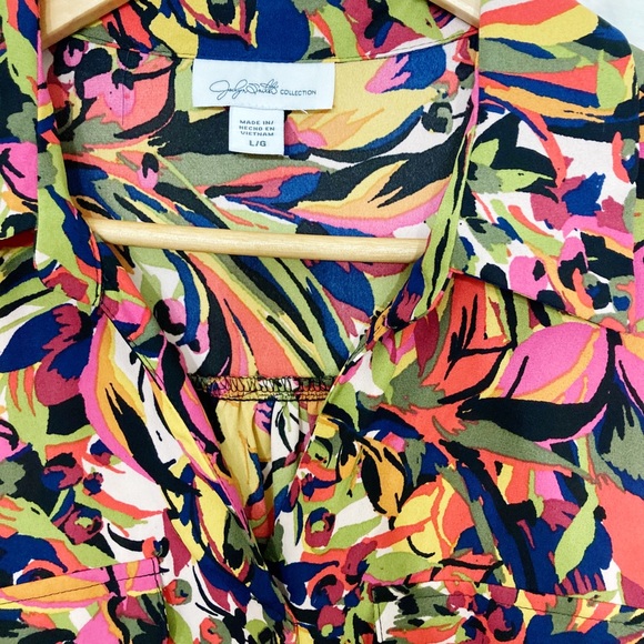 Bright Fall Button Up Tunic | Large - Picture 3 of 6